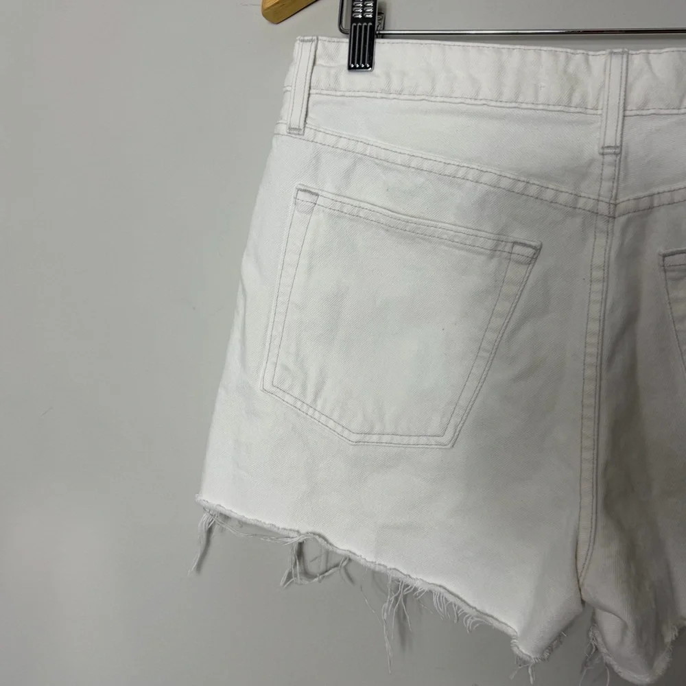 NEW $165 GRLFRND The Helena High Rise Cut Off White Denim Jean Shorts 350